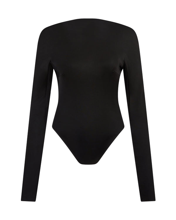 david koma OPEN BACK BODYSUIT IN BLACK BLACK