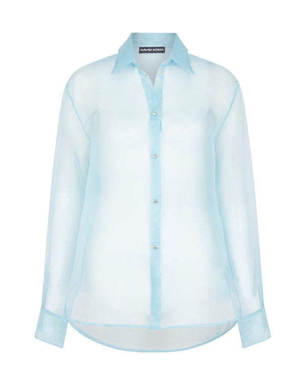 david koma ORGANZA OVERSHIRT BLUE