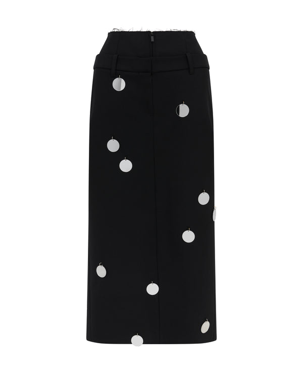 david koma PLEXI MIRRORS MIDI SKIRT BLACK/SILVER