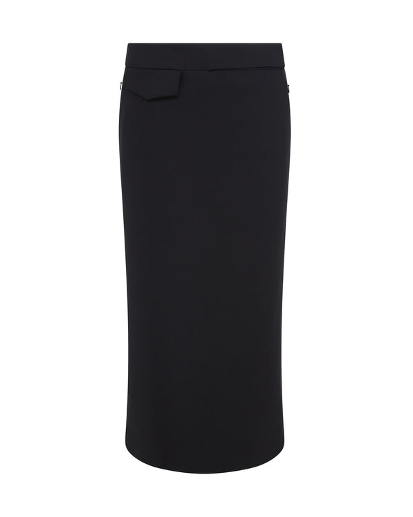 david koma POCKET DETAIL MIDI SKIRT IN BLACK BLACK