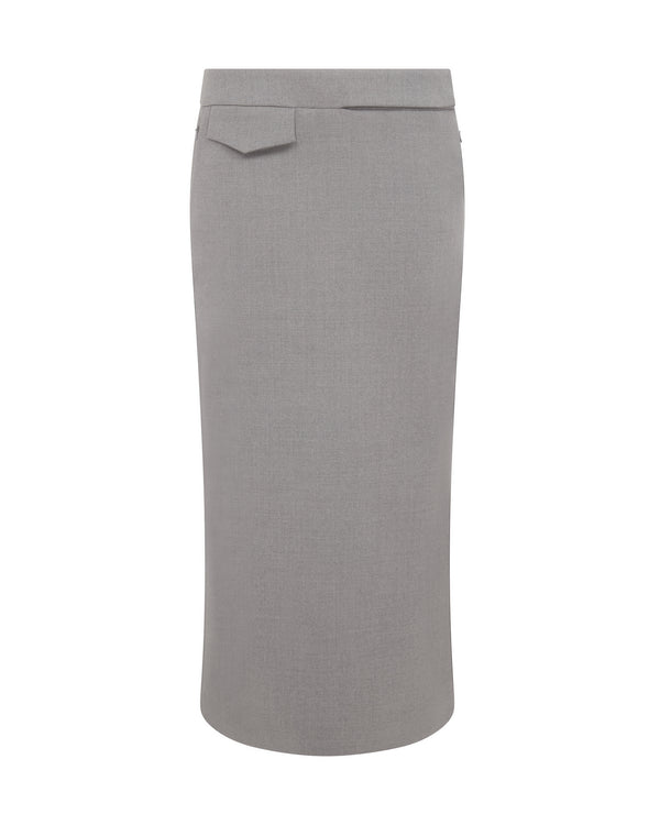 david koma POCKET DETAIL MIDI SKIRT IN GREY GREY