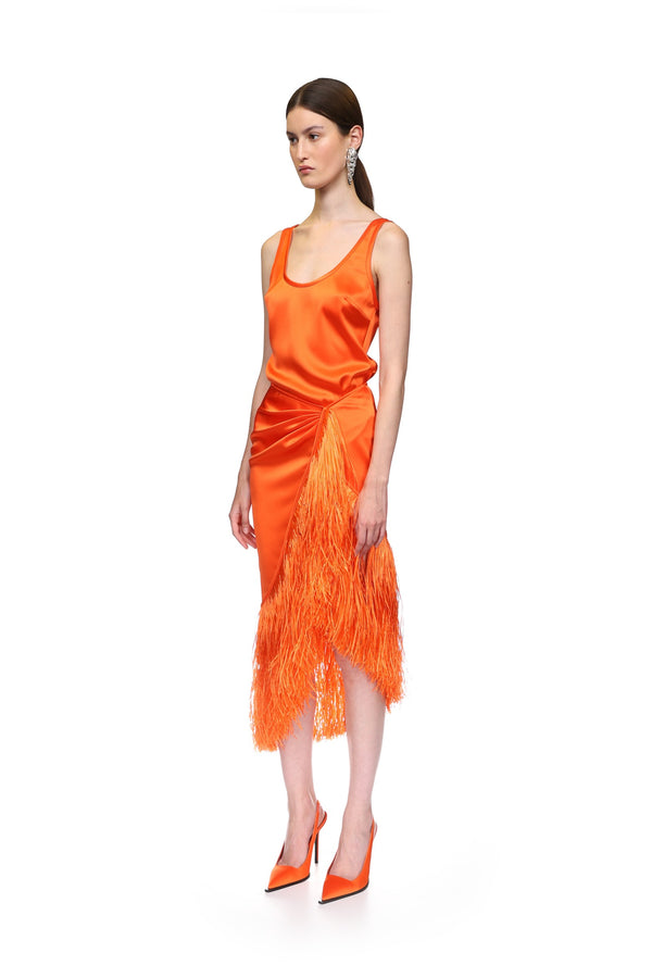 David Koma SATIN TANK TOP ORANGE