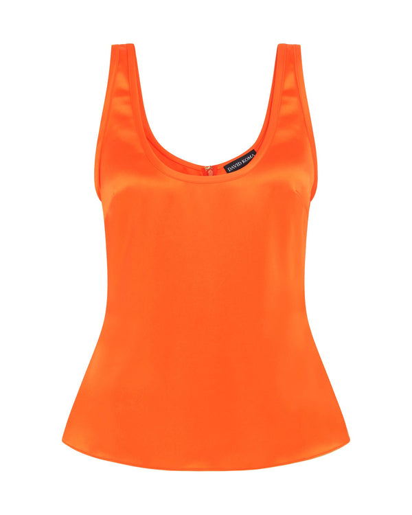 david koma SATIN TANK TOP ORANGE