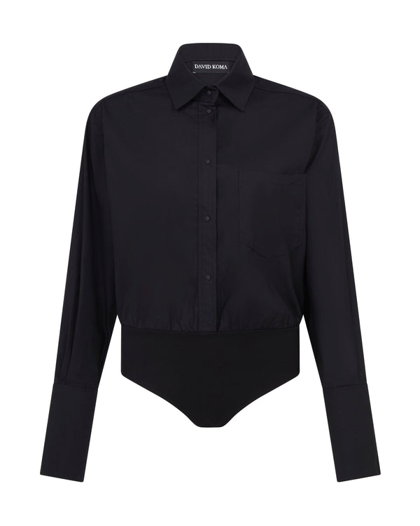 david koma SHIRT BODYSUIT BLACK
