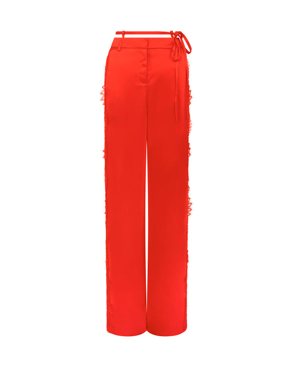 david koma SIDE LACE INSERT TROUSERS RED