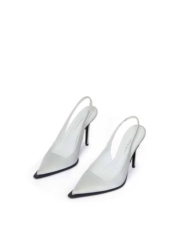 David Koma SLINGBACK PUMPS IN WHITE WHITE