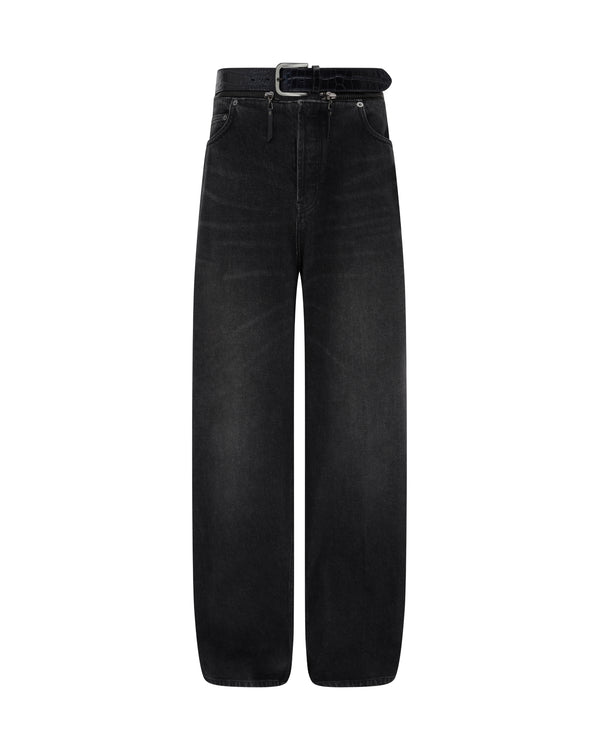 david koma WIDE LEG BELT JEANS GREY