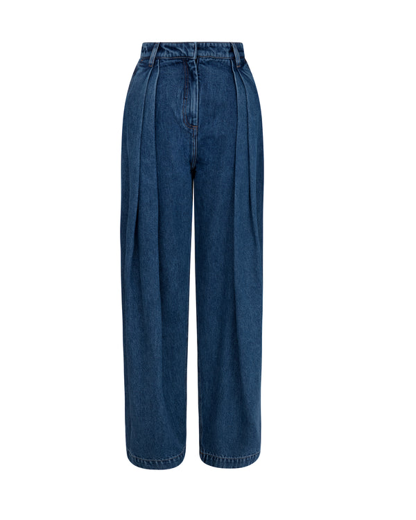david koma WIDE LEG DENIM TROUSERS INDIGO