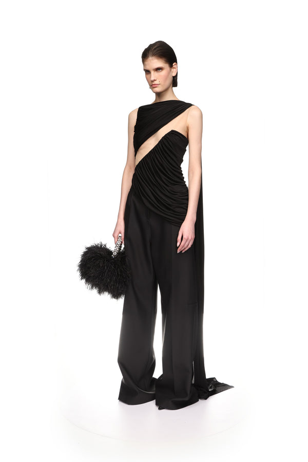 David Koma WIDE TAILORED TROUSERS IN WHITE WHITE