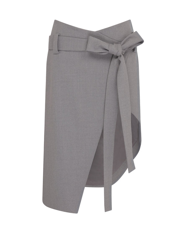 david koma WRAPPED EFFECT OPEN LEG SKIRT GREY