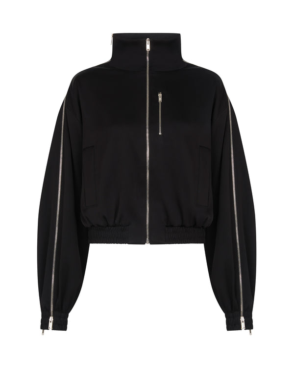 david koma ZIP DETAIL TRACK JACKET BLACK