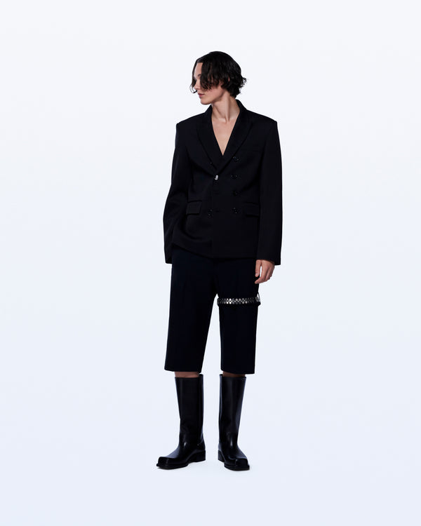 David Koma DOUBLE BREASTED TAILORED CHORE JACKET BLACK
