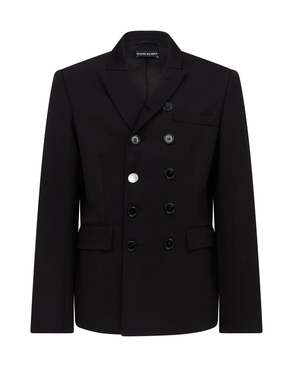 david koma DOUBLE BREASTED TAILORED CHORE JACKET BLACK