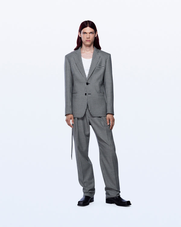David Koma SINGLE BREASTED HOUNDSTOOTH JACKET B/W HOUNDSTOOTH