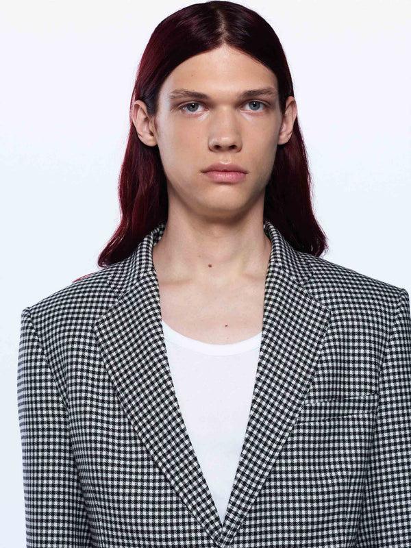 David Koma SINGLE BREASTED HOUNDSTOOTH JACKET B/W HOUNDSTOOTH