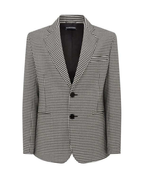 david koma SINGLE BREASTED HOUNDSTOOTH JACKET B/W HOUNDSTOOTH