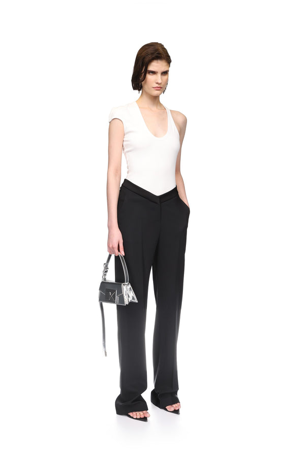 David Koma STRAIGHT LEG TAILORED TROUSERS IN BLACK BLACK