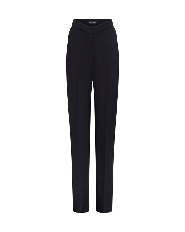 david koma STRAIGHT LEG TAILORED TROUSERS IN BLACK BLACK