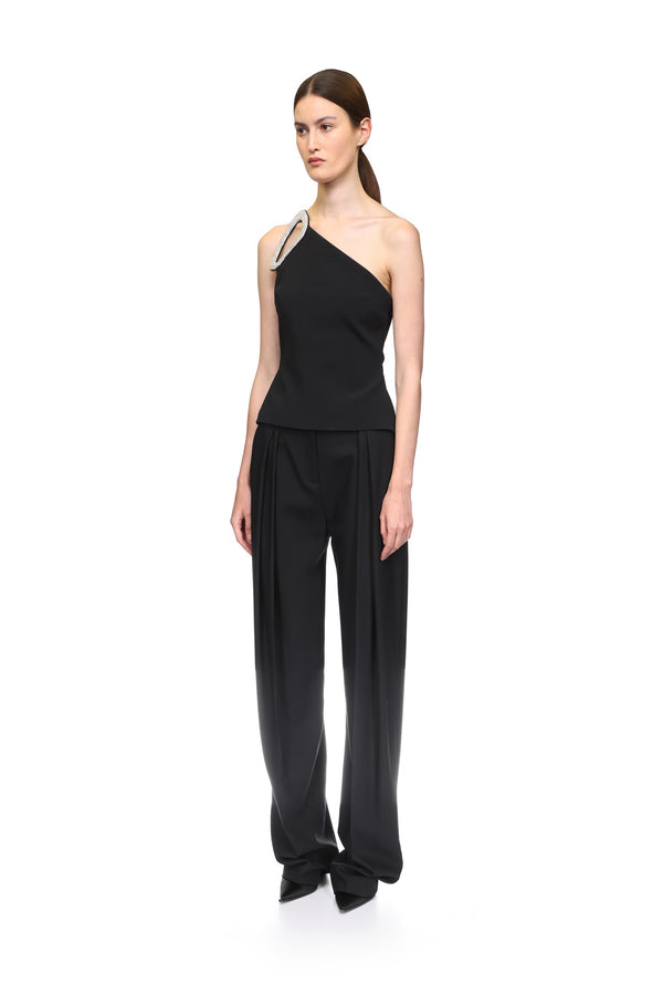 David Koma TAPERED TAILORED TROUSERS IN BLACK BLACK