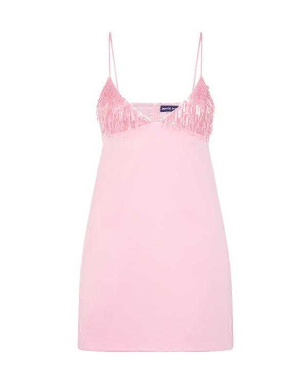 david koma TRIANGLE BRA EMBROIDERY MINI DRESS SOFT PINK
