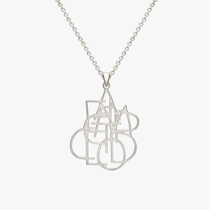david shrigley Complicated Silver Necklace by David Shrigley