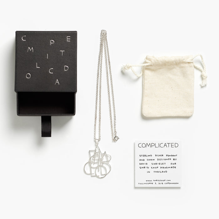 David Shrigley Complicated Silver Necklace By David Shrigley