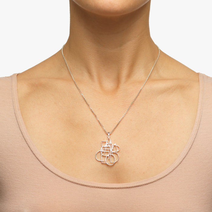 David Shrigley Complicated Silver Necklace By David Shrigley