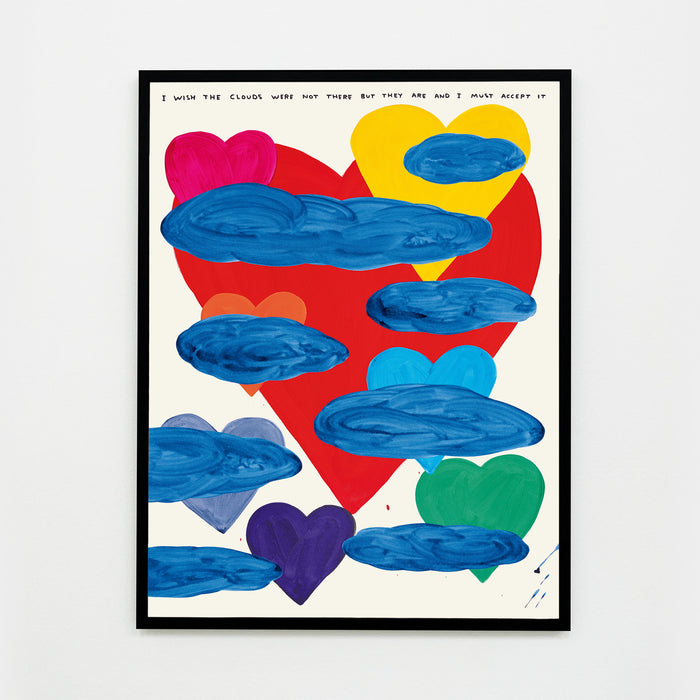 David Shrigley David Shrigley Collage Posters - I Wish The Clouds Were Not There
