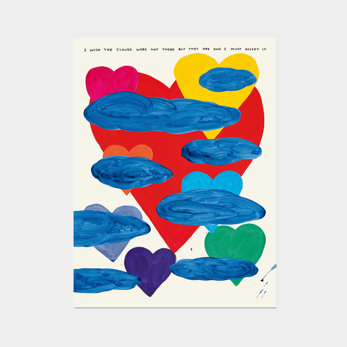 david shrigley David Shrigley Collage Posters - I Wish The Clouds Were Not There