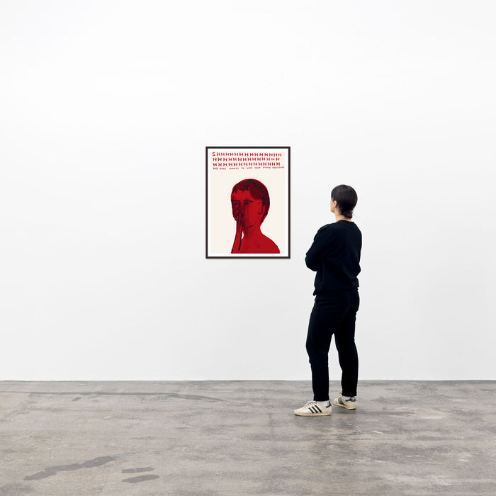 David Shrigley David Shrigley Collage Posters - Shhh