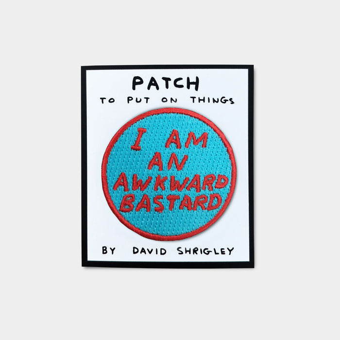 david shrigley David Shrigley Iron-On Patch - Awkward Bastard