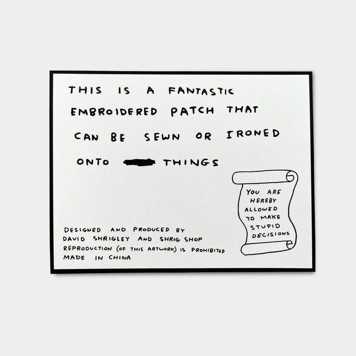 David Shrigley David Shrigley Iron-on Patches - Awful Music