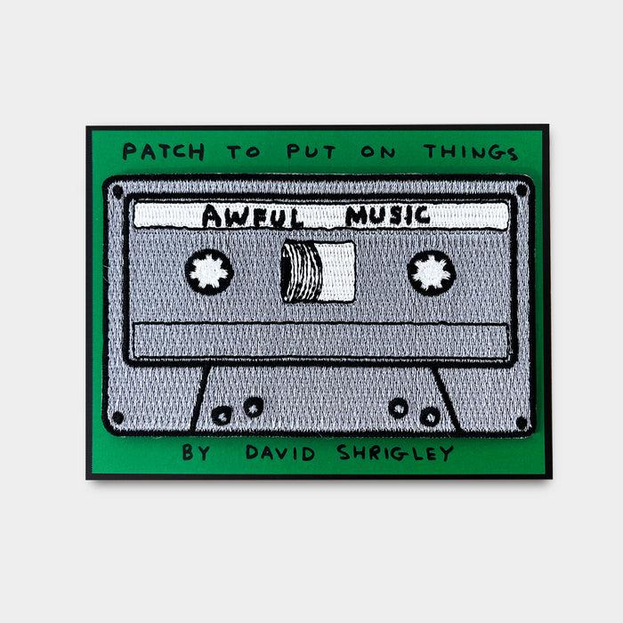 david shrigley David Shrigley Iron-on Patches - Awful Music