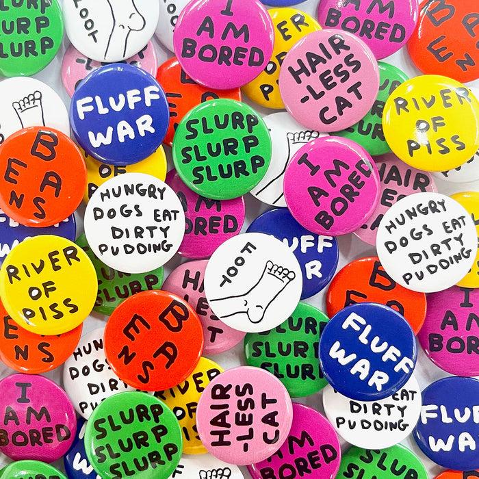 david shrigley David Shrigley Pin Badges - Collection 4