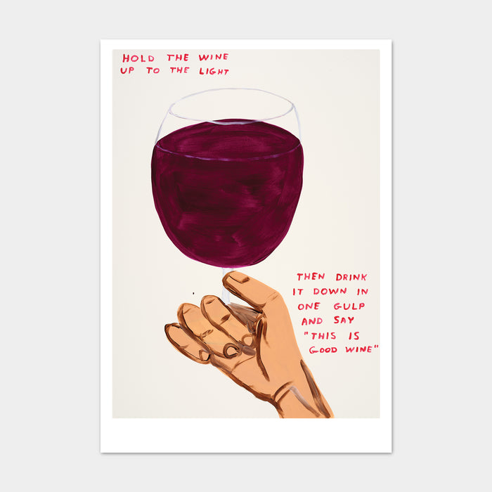 david shrigley David Shrigley Postcards - Hold the Wine Up To the Light