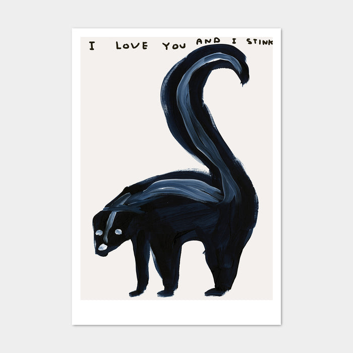 david shrigley David Shrigley Postcards - I Love You and I Stink Skunk