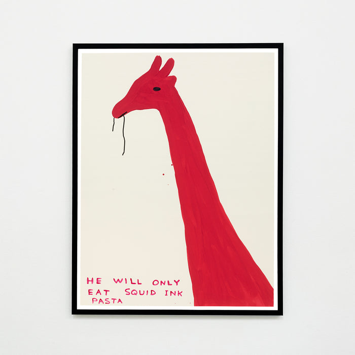 David Shrigley David Shrigley Posters - He Will Only Eat Squid Ink Pasta