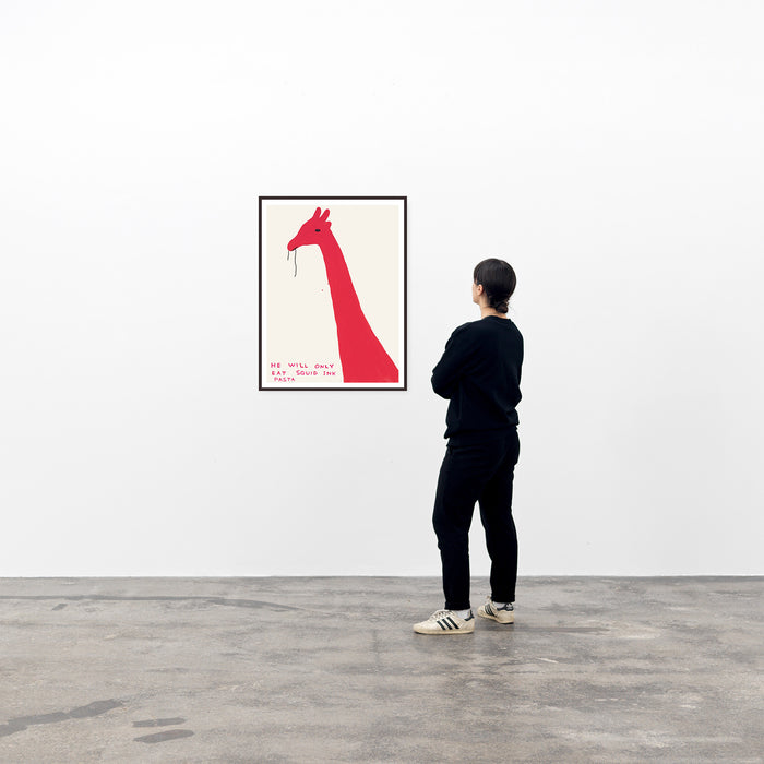 David Shrigley David Shrigley Posters - He Will Only Eat Squid Ink Pasta