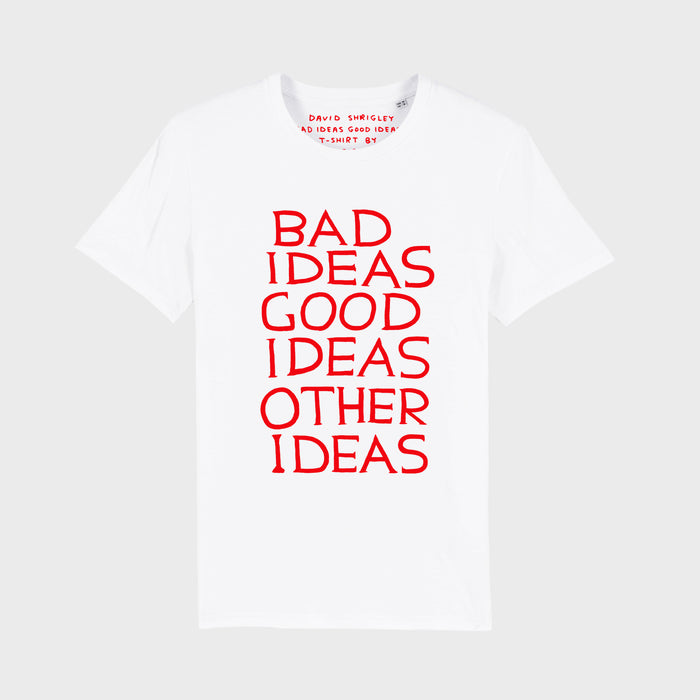 david shrigley David Shrigley Slogan T-shirts - Bad Ideas Good Ideas