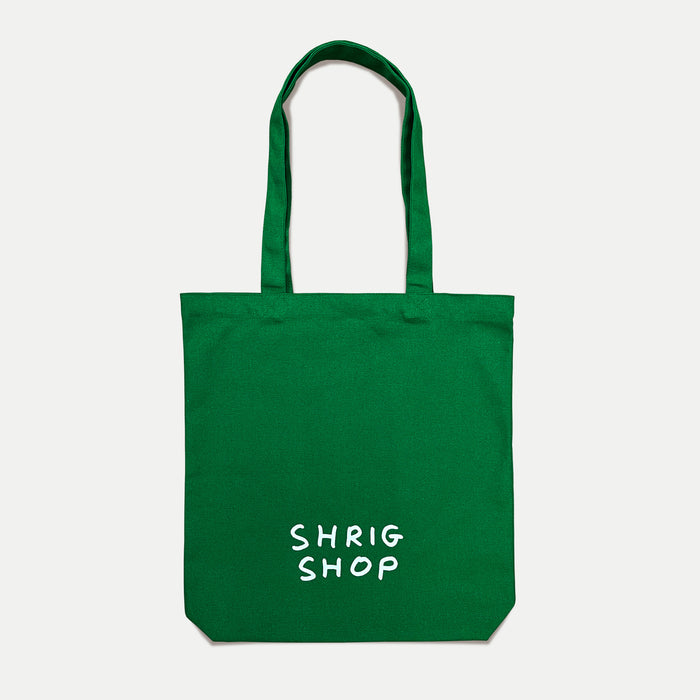 David Shrigley David Shrigley Tote Bags - I Love Broccoli In Organic Green Canvas