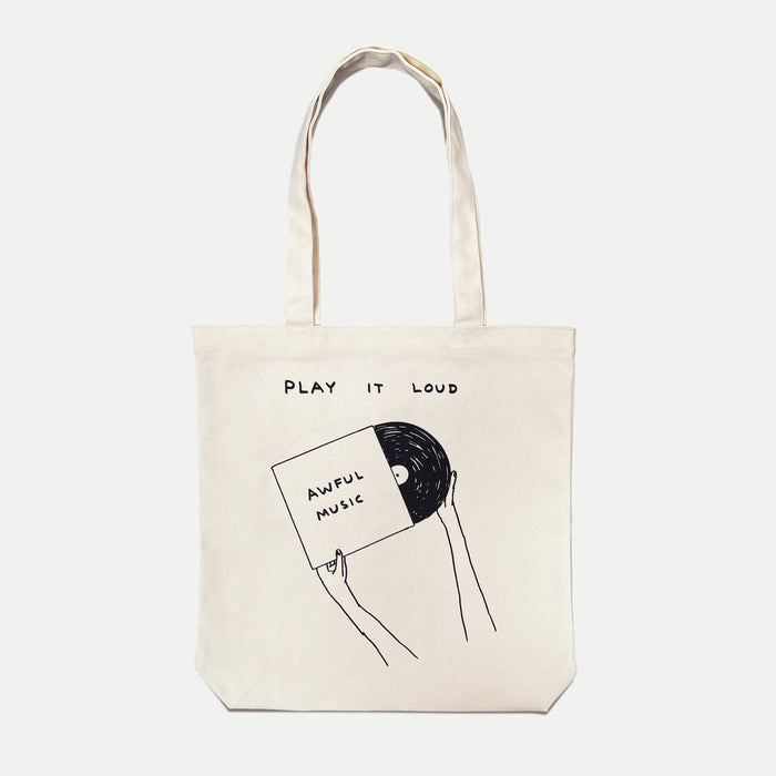 david shrigley David Shrigley Tote Bags - Play It Loud in Natural Canvas