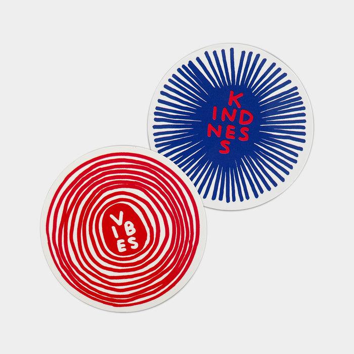 david shrigley David Shrigley Vinyl Stickers - Kindness & Vibes