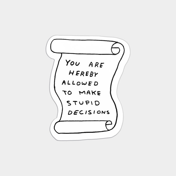 David Shrigley David Shrigley Vinyl Stickers - Stupid Decisions