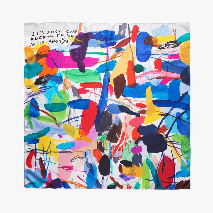 david shrigley It's Just One Fucking Thing After Another - Silk Scarf by David Shrigley