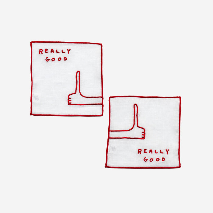 david shrigley Really Good Cocktail Napkins by David Shrigley