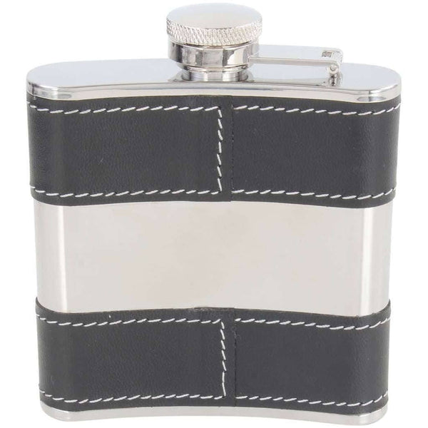 david van hagen Black 5oz Stainless Steel Centre Hip Flask