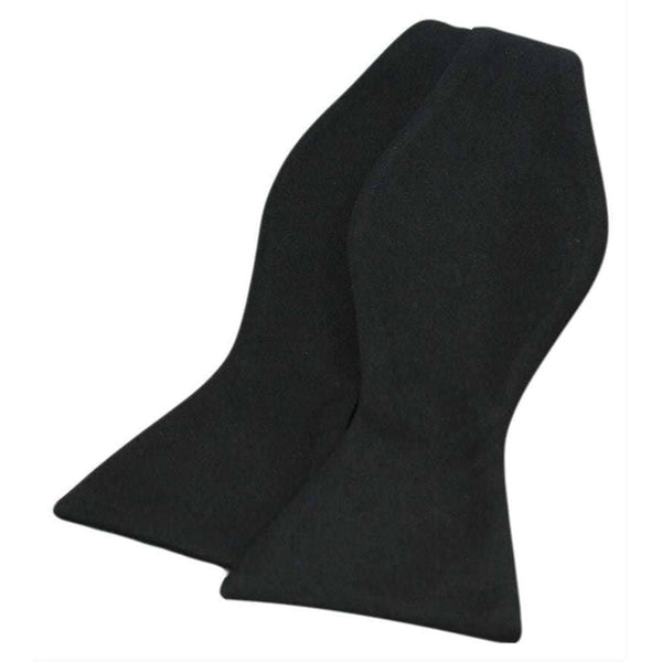 david van hagen Black Black Satin Polyester Self Tie Bow Tie