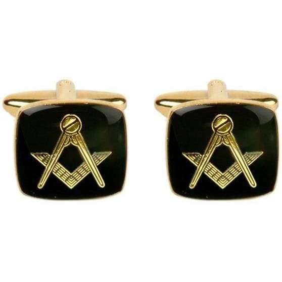 david van hagen Black Masonic Enamel Square Cufflinks
