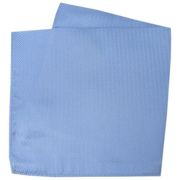 david van hagen Blue Herringbone Silk Pocket Square