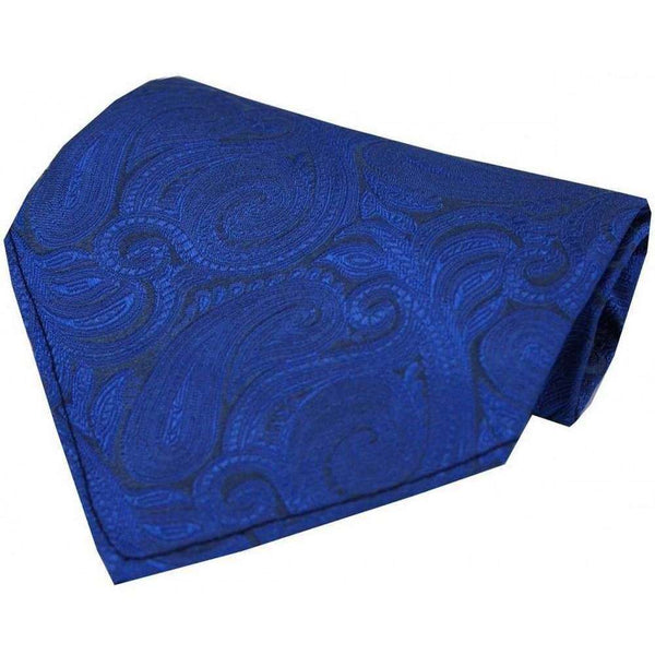 david van hagen Blue Luxury Paisley Silk Handkerchief